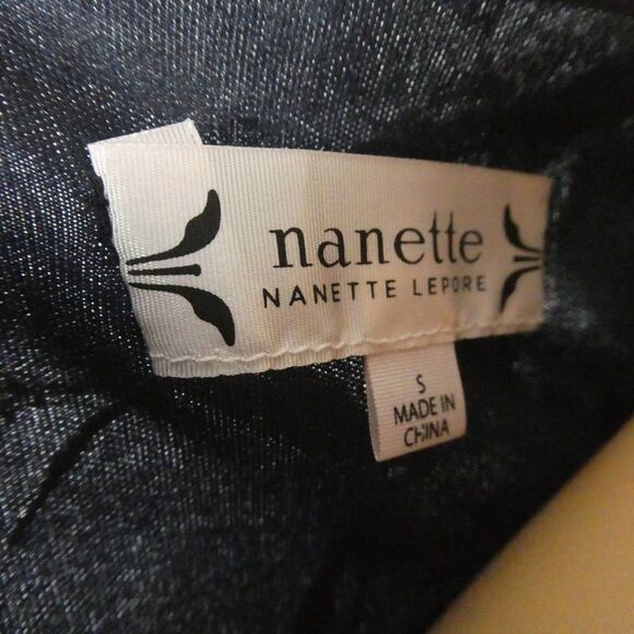 Nanette Lepore Floral Embroidery Embroidered Sheer Overlay Lined Blouse Navy Sm - Picture 8 of 10